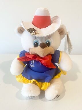 Vintage 1988 Calgary Winter Olympics Hidy Mascot Plush Bear Hasbro w/ Tags & Pin